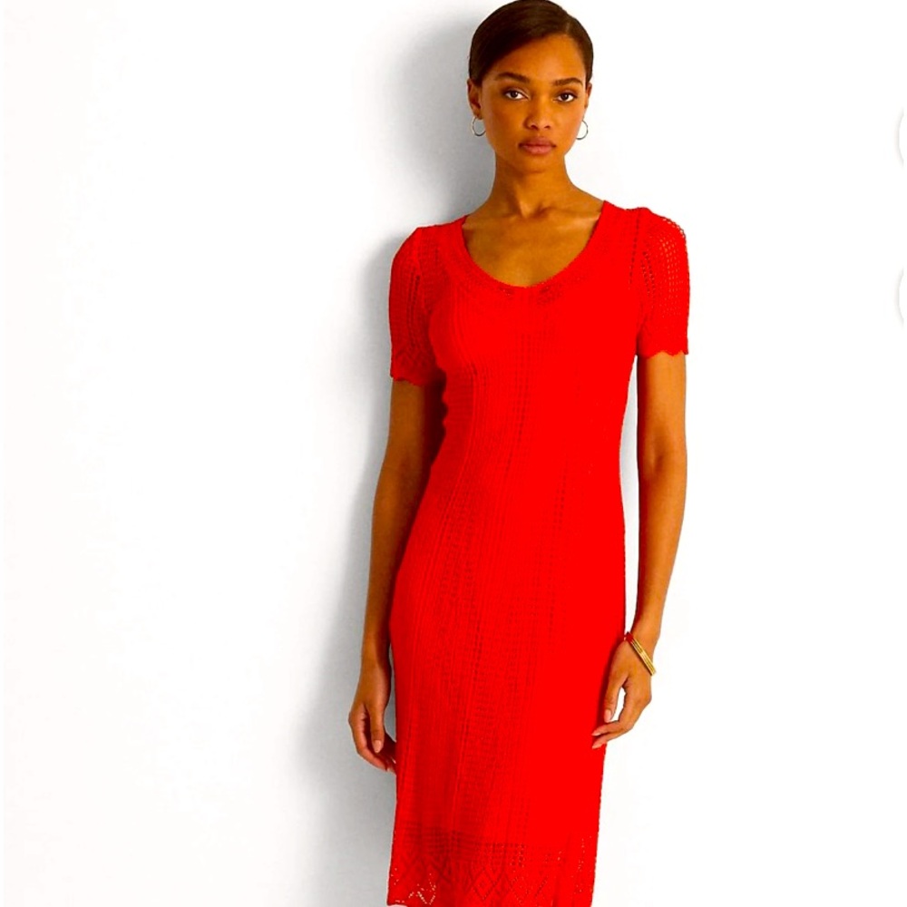 Pointelle Short Sleeve Knit V-Neck Fit